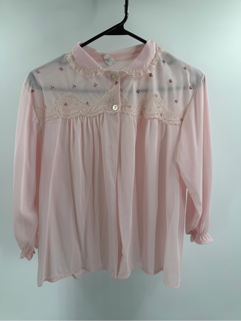 Vintage pyjama top,‎ Philmaid, 1970s pink pjs, 70s sleepwear bed jacket medium